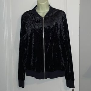 Chris & Carol black velvet bomber jacket